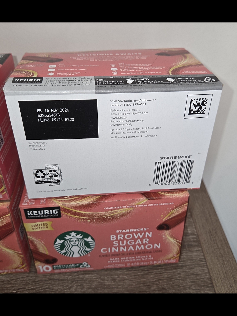 Lot of 4 Starbucks Brown Sugar Cinnamon 10 K-Cup Coffee Pods Exp 11-2026. - Picture 6 of 7